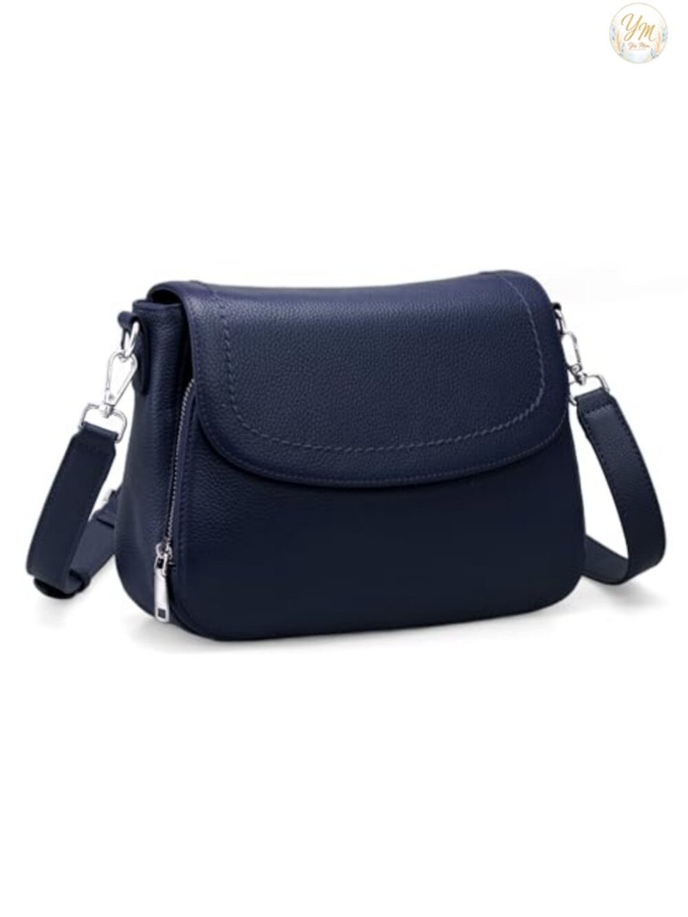 Genuine Leather RFID Blocking Saddle Crossbody Bag with Wallet
